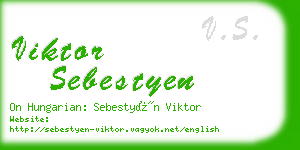 viktor sebestyen business card